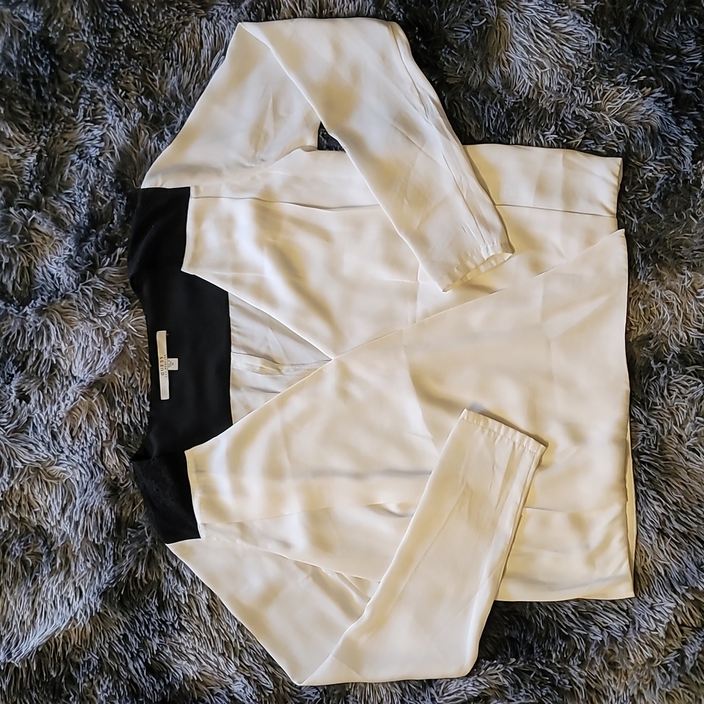 Guess Long Sleeve Wrap Satin Blouse